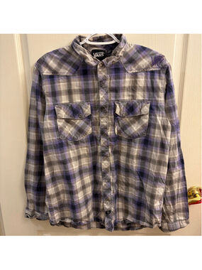 Vans Plaid Vintage y2k sk8 button up shirf